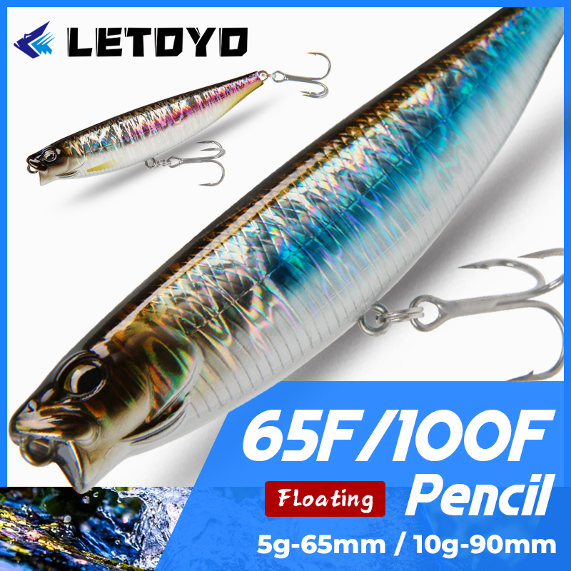 Fishing Lure Topwater - LETOYO 65mm 5g/90mm 10g Surface Pencil