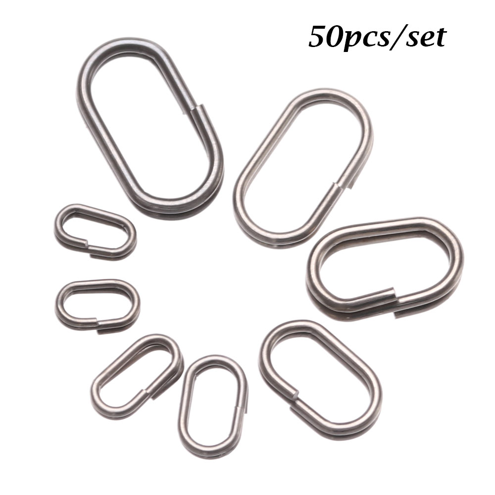 Fishing Lure Accessories - 50 PCs/Lot 8/10/13/15/17/19mm Oval Split Rings