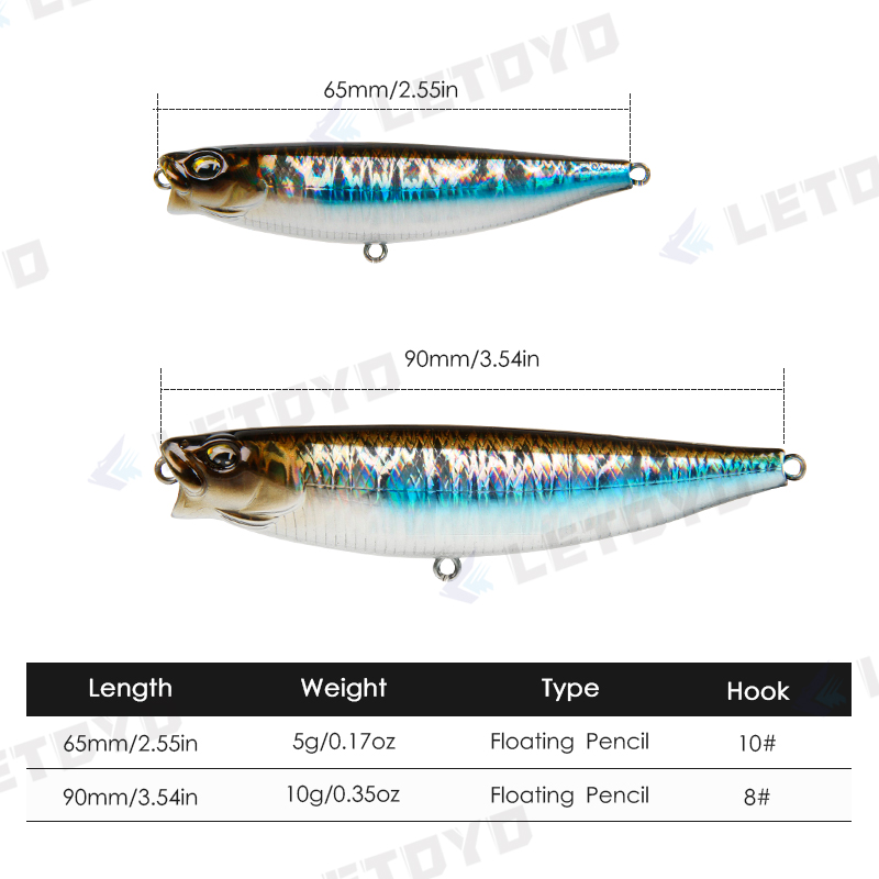 LETOYO 65mm 5g/90mm 10g Surfac - Fishing Lure Topwater review and price