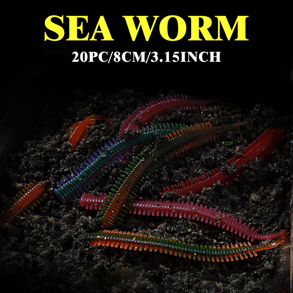SUNMILE 10pcs Sand Worm Lures  - Fishing Lure Soft Plastic review and price
