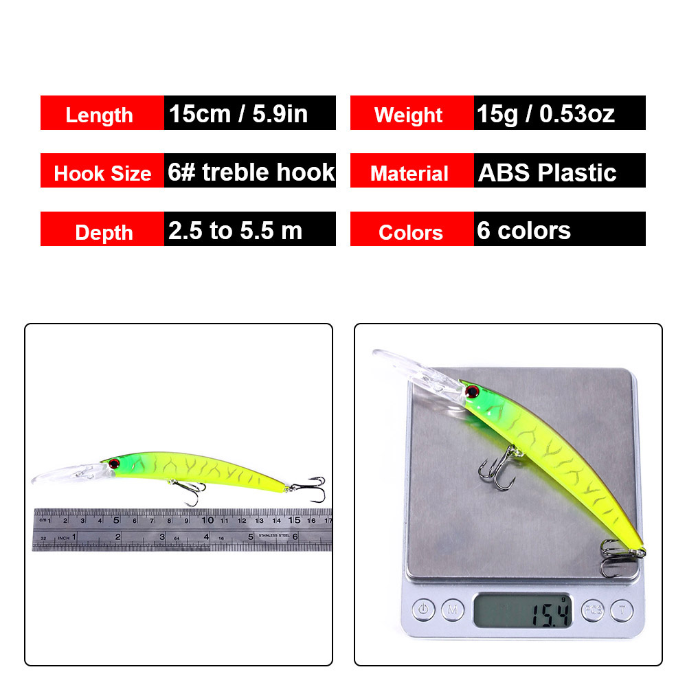 1PCS 15cm 15g  Deep Diving Jer - Fishing Lure Jerkbait review and price