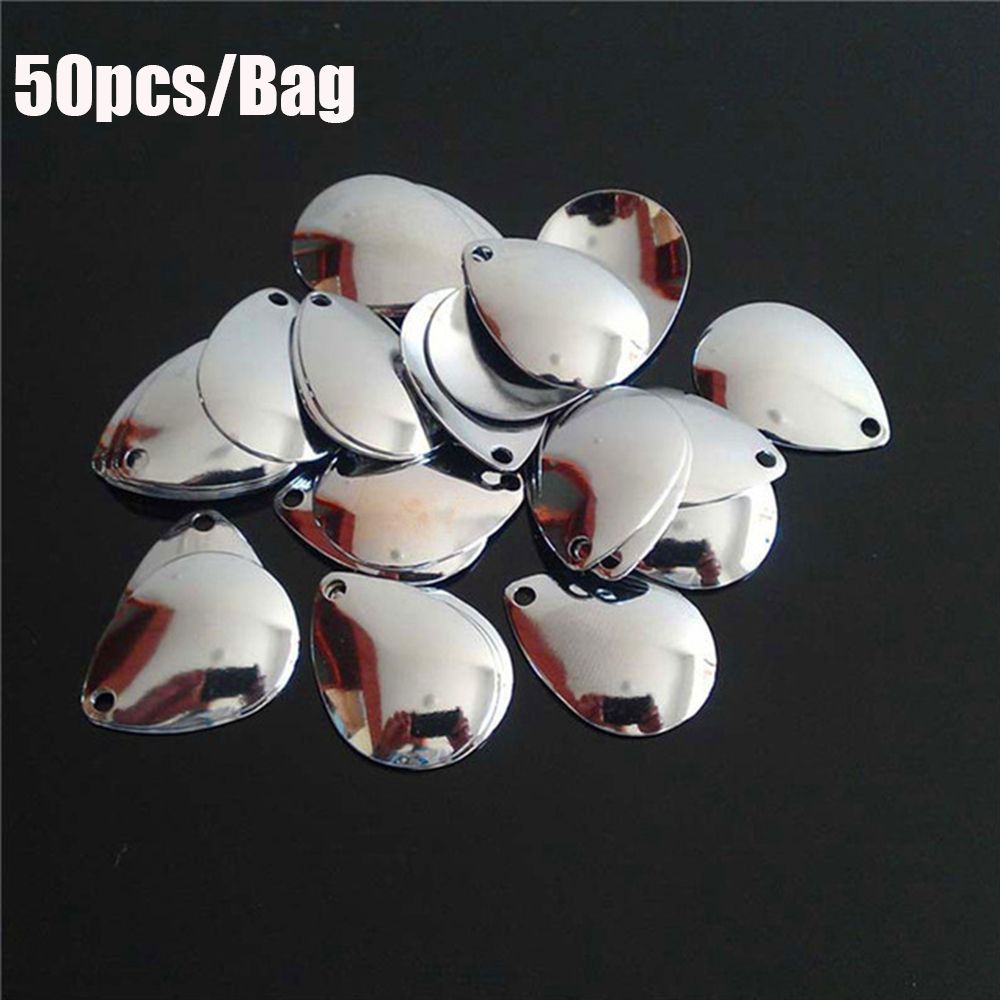 50PCS Silver Smooth Nickel Seq - Fishing Lure Spinner review and price