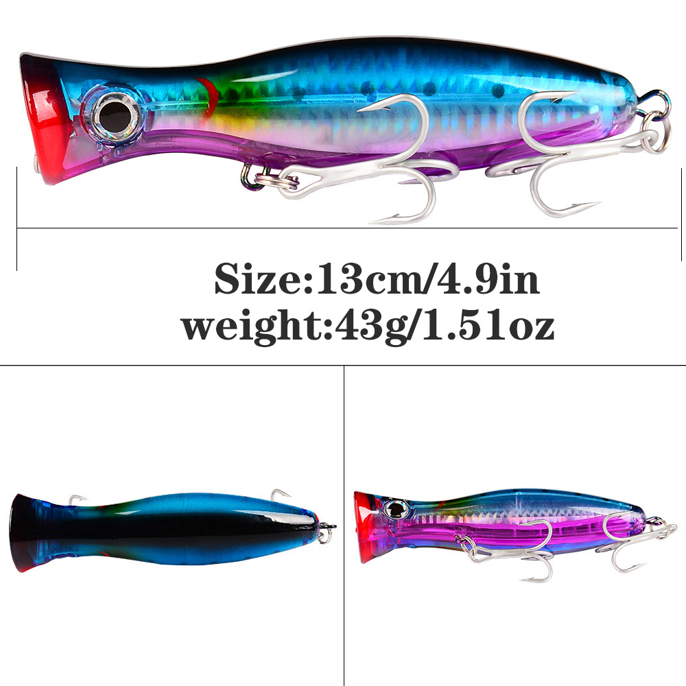 PROBEROS 1pc 13cm 43g Popper F - Fishing Lure Popper review and price
