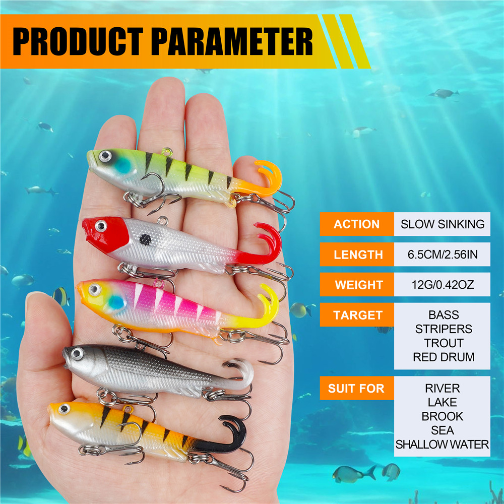 5Pcs Pre-Rigged Jig Head Wobbl - Fishing Lure Swimbait review and price
