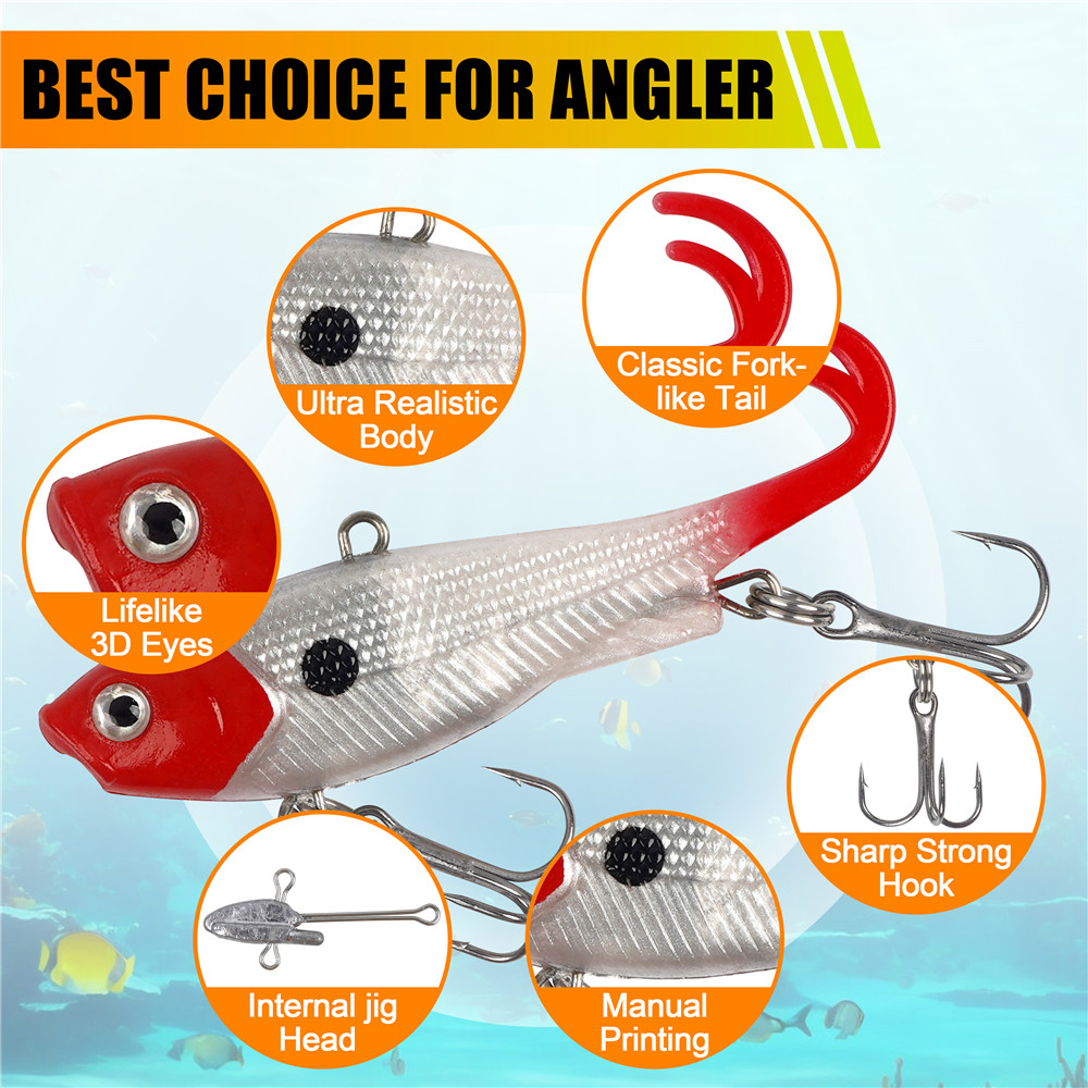 5Pcs Pre-Rigged Jig Head Wobbl - Fishing Lure Swimbait review and price